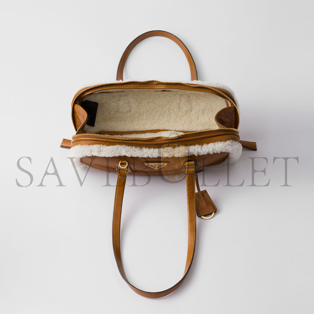 PRADA MEDIUM SHEARLING TWO-HANDLE BAG 1BB124 (27*12*6cm) PRADA MEDIUM SHEARLING TWO-HANDLE BAG 1BB124 (27*12*6cm)